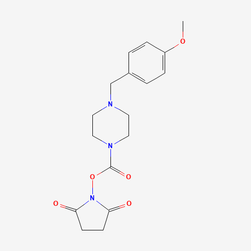1460030-08-3 (2,5-dioxopyrrolidin-1-yl) 4-[(4-methoxyphenyl)methyl]piperazine-1-carboxylate chemical structure