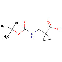 204376-48-7 1-[[(2-methylpropan-2-yl)oxycarbonylamino]methyl]cyclopropane-1-carboxylic acid chemical structure