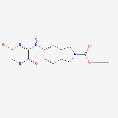 1346675-28-2 tert-butyl 5-[(6-bromo-4-methyl-3-oxopyrazin-2-yl)amino]-1,3-dihydroisoindole-2-carboxylate chemical structure