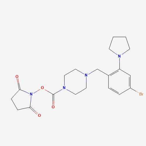 1460030-14-1 (2,5-dioxopyrrolidin-1-yl) 4-[(4-bromo-2-pyrrolidin-1-ylphenyl)methyl]piperazine-1-carboxylate chemical structure