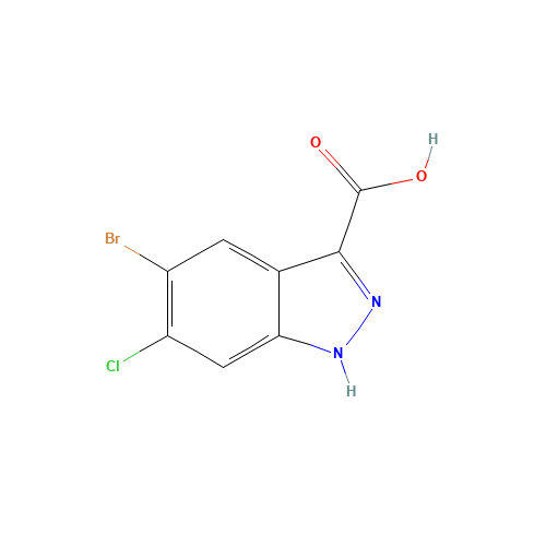 1467062-18-5 5-bromo-6-chloro-1H-indazole-3-carboxylic acid chemical structure