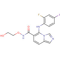 1168091-68-6 5-(2-fluoro-4-iodoanilino)-N-(2-hydroxyethoxy)imidazo[1,5-a]pyridine-6-carboxamide chemical structure