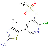 887308-94-3 N-[5-(2-amino-4-methyl-1,3-thiazol-5-yl)-2-chloropyridin-3-yl]methanesulfonamide chemical structure