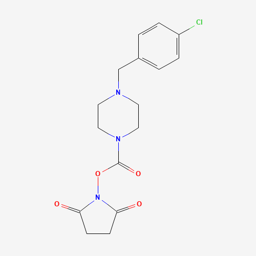 1460029-82-6 (2,5-dioxopyrrolidin-1-yl) 4-[(4-chlorophenyl)methyl]piperazine-1-carboxylate chemical structure