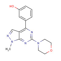 1198357-76-4 3-(1-methyl-6-morpholin-4-ylpyrazolo[3,4-d]pyrimidin-4-yl)phenol chemical structure