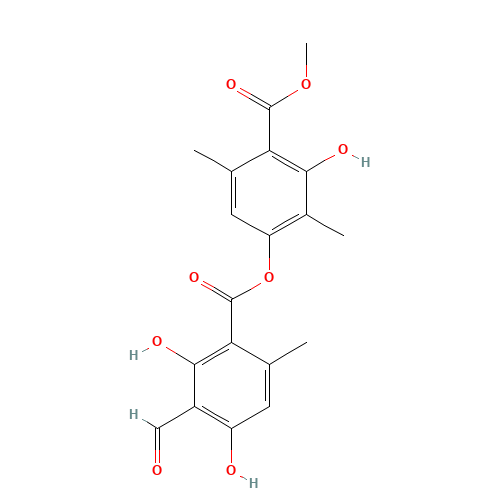 479-20-9 (3-hydroxy-4-methoxycarbonyl-2,5-dimethylphenyl) 3-formyl-2,4-dihydroxy-6-methylbenzoate chemical structure