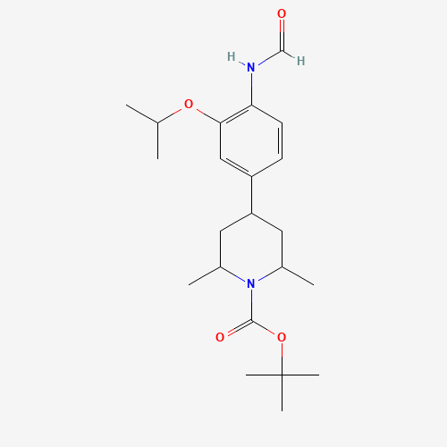 1462951-58-1 tert-butyl 4-(4-formamido-3-propan-2-yloxyphenyl)-2,6-dimethylpiperidine-1-carboxylate chemical structure