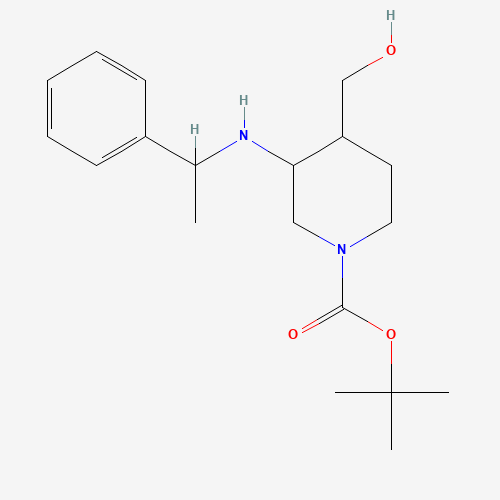 1305320-69-7 tert-butyl 4-(hydroxymethyl)-3-(1-phenylethylamino)piperidine-1-carboxylate chemical structure