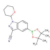 1326714-87-7 1-(oxan-2-yl)-5-(4,4,5,5-tetramethyl-1,3,2-dioxaborolan-2-yl)indazole-3-carbonitrile chemical structure