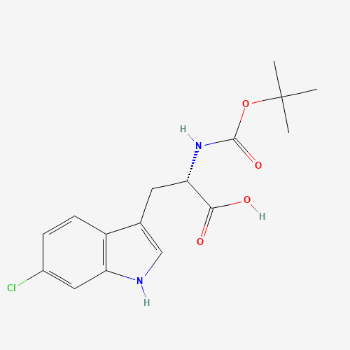 1234875-52-5 (2S)-3-(6-chloro-1H-indol-3-yl)-2-[(2-methylpropan-2-yl)oxycarbonylamino]propanoic acid chemical structure