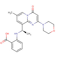 1173900-33-8 2-[[(1R)-1-(7-methyl-2-morpholin-4-yl-4-oxopyrido[1,2-a]pyrimidin-9-yl)ethyl]amino]benzoic acid chemical structure