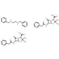 1538-09-6 N,N'-dibenzylethane-1,2-diamine;(2S,5R,6R)-3,3-dimethyl-7-oxo-6-[(2-phenylacetyl)amino]-4-thia-1-azabicyclo[3.2.0]heptane-2-carboxylic acid chemical structure