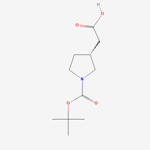 204688-60-8 2-[(3R)-1-[(2-methylpropan-2-yl)oxycarbonyl]pyrrolidin-3-yl]acetic acid chemical structure
