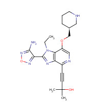 937174-76-0 4-[2-(4-amino-1,2,5-oxadiazol-3-yl)-1-ethyl-7-[[(3S)-piperidin-3-yl]methoxy]imidazo[4,5-c]pyridin-4-yl]-2-methylbut-3-yn-2-ol chemical structure