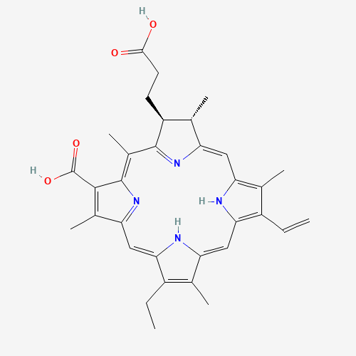 550-52-7 (17S,18S)-18-(2-carboxyethyl)-12-ethenyl-7-ethyl-3,8,13,17,20-pentamethyl-17,18,22,23-tetrahydroporphyrin-2-carboxylic acid chemical structure