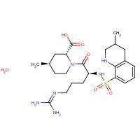 141396-28-3 (2R,4R)-1-[(2S)-5-(diaminomethylideneamino)-2-[(3-methyl-1,2,3,4-tetrahydroquinolin-8-yl)sulfonylamino]pentanoyl]-4-methylpiperidine-2-carboxylic acid;hydrate chemical structure