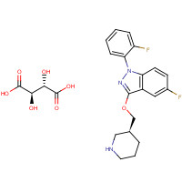 1050210-94-0 (2R,3R)-2,3-dihydroxybutanedioic acid;5-fluoro-1-(2-fluorophenyl)-3-[[(3S)-piperidin-3-yl]methoxy]indazole chemical structure