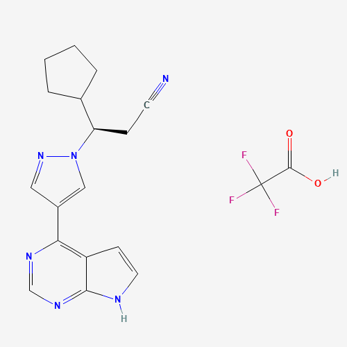 941678-50-8 (3R)-3-cyclopentyl-3-[4-(7H-pyrrolo[2,3-d]pyrimidin-4-yl)pyrazol-1-yl]propanenitrile;2,2,2-trifluoroacetic acid chemical structure