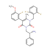 352290-60-9 3-[(2R)-2-amino-2-phenylethyl]-1-[(2,6-difluorophenyl)methyl]-5-(2-fluoro-3-methoxyphenyl)-6-methylpyrimidine-2,4-dione chemical structure