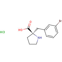 1049741-27-6 (2R)-2-[(3-bromophenyl)methyl]pyrrolidine-2-carboxylic acid;hydrochloride chemical structure