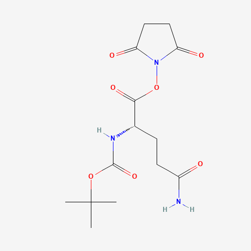 18800-78-7 (2,5-dioxopyrrolidin-1-yl) (2S)-5-amino-2-[(2-methylpropan-2-yl)oxycarbonylamino]-5-oxopentanoate chemical structure