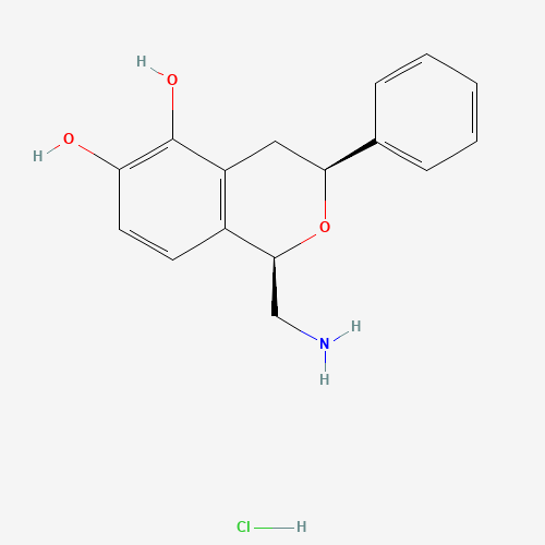 130465-39-3 (1R,3S)-1-(aminomethyl)-3-phenyl-3,4-dihydro-1H-isochromene-5,6-diol;hydrochloride chemical structure