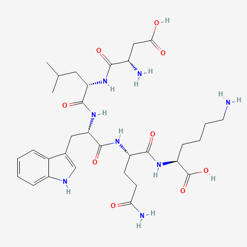 71494-20-7 (2S)-6-amino-2-[[(2S)-5-amino-2-[[(2S)-2-[[(2S)-2-[[(2S)-2-amino-3-carboxypropanoyl]amino]-4-methylpentanoyl]amino]-3-(1H-indol-3-yl)propanoyl]amino]-5-oxopentanoyl]amino]hexanoic acid chemical structure