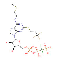 163706-06-7 [dichloro-[[[(2R,3S,4R,5R)-3,4-dihydroxy-5-[6-(2-methylsulfanylethylamino)-2-(3,3,3-trifluoropropylsulfanyl)purin-9-yl]oxolan-2-yl]methoxy-hydroxyphosphoryl]oxy-hydroxyphosphoryl]methyl]phosphonic acid chemical structure