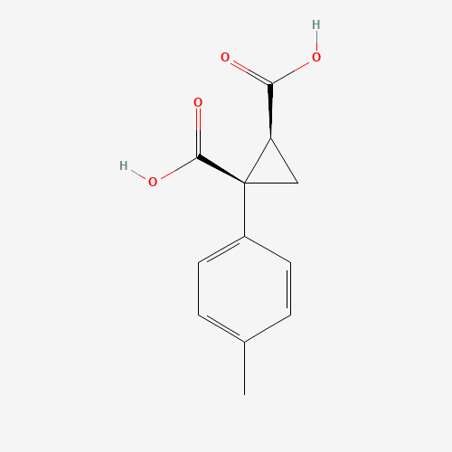 66504-83-4 (1R,2S)-1-(4-methylphenyl)cyclopropane-1,2-dicarboxylic acid chemical structure
