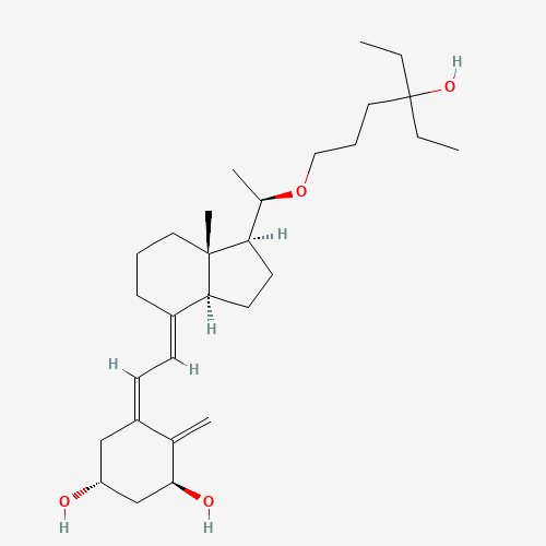 131875-08-6 (1R,3S,5Z)-5-[(2E)-2-[(1S,3aS,7aS)-1-[(1R)-1-(4-ethyl-4-hydroxyhexoxy)ethyl]-7a-methyl-2,3,3a,5,6,7-hexahydro-1H-inden-4-ylidene]ethylidene]-4-methylidenecyclohexane-1,3-diol chemical structure