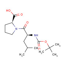 64205-66-9 (2S)-1-[(2S)-4-methyl-2-[(2-methylpropan-2-yl)oxycarbonylamino]pentanoyl]pyrrolidine-2-carboxylic acid chemical structure