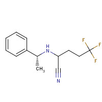 1146699-59-3 5,5,5-trifluoro-2-[[(1R)-1-phenylethyl]amino]pentanenitrile chemical structure