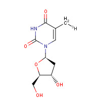 1148-63-6 1-[(2R,4S,5R)-4-hydroxy-5-(hydroxymethyl)oxolan-2-yl]-5-(tritiomethyl)pyrimidine-2,4-dione chemical structure