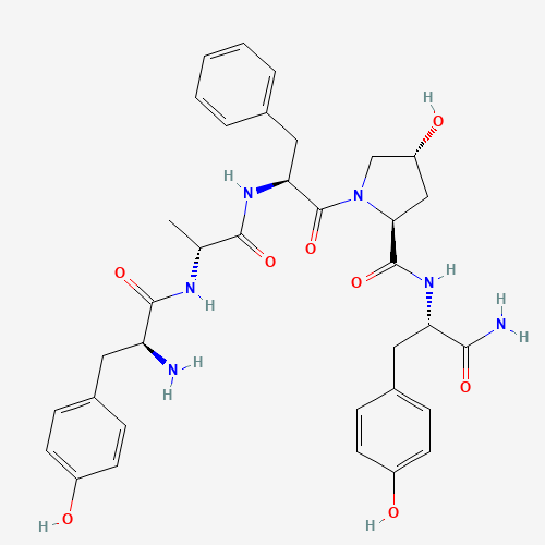 102029-98-1 (2S,4R)-N-[(2S)-1-amino-3-(4-hydroxyphenyl)-1-oxopropan-2-yl]-1-[(2S)-2-[[(2R)-2-[[(2S)-2-amino-3-(4-hydroxyphenyl)propanoyl]amino]propanoyl]amino]-3-phenylpropanoyl]-4-hydroxypyrrolidine-2-carboxamide chemical structure