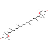 126-29-4 (1R,3S,6S)-6-[(1E,3E,5E,7E,9E,11E,13E,15E,17E)-18-[(1R,3S,6S)-3-hydroxy-1,5,5-trimethyl-7-oxabicyclo[4.1.0]heptan-6-yl]-3,7,12,16-tetramethyloctadeca-1,3,5,7,9,11,13,15,17-nonaenyl]-1,5,5-trimethyl-7-oxabicyclo[4.1.0]heptan-3-ol chemical structure