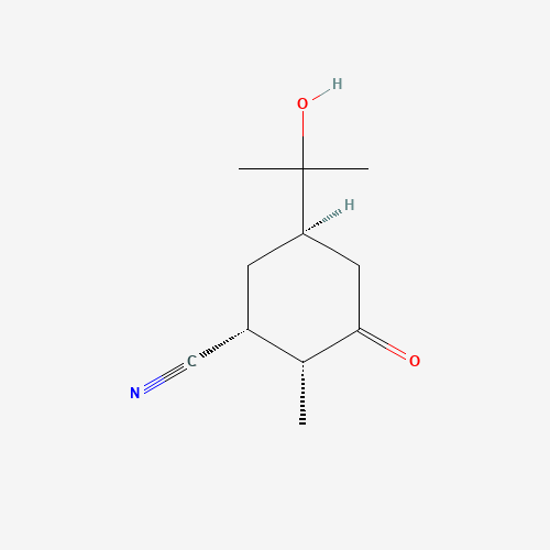 137588-59-1 (1R,2R,5R)-5-(2-hydroxypropan-2-yl)-2-methyl-3-oxocyclohexane-1-carbonitrile chemical structure