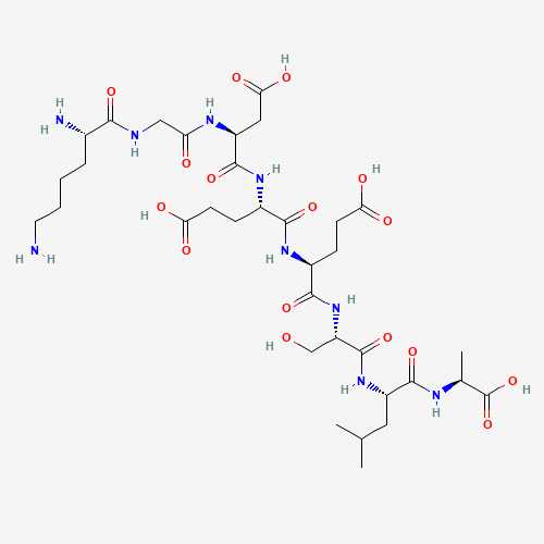 73984-05-1 (4S)-4-[[(2S)-4-carboxy-2-[[(2S)-3-carboxy-2-[[2-[[(2S)-2,6-diaminohexanoyl]amino]acetyl]amino]propanoyl]amino]butanoyl]amino]-5-[[(2S)-1-[[(2S)-1-[[(1S)-1-carboxyethyl]amino]-4-methyl-1-oxopentan-2-yl]amino]-3-hydroxy-1-oxopropan-2-yl]amino]-5-oxopentano chemical structure