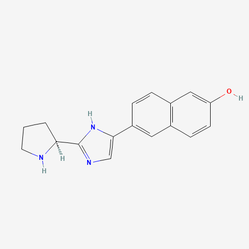 1312611-46-3 6-[2-[(2S)-pyrrolidin-2-yl]-1H-imidazol-5-yl]naphthalen-2-ol chemical structure