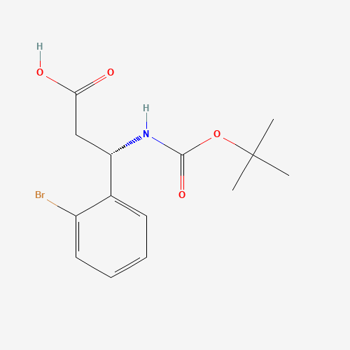 500770-75-2 (3S)-3-(2-bromophenyl)-3-[(2-methylpropan-2-yl)oxycarbonylamino]propanoic acid chemical structure