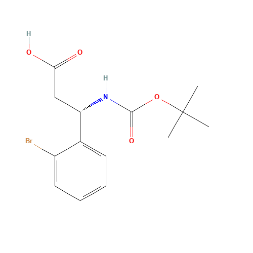500770-75-2 (3S)-3-(2-bromophenyl)-3-[(2-methylpropan-2-yl)oxycarbonylamino]propanoic acid chemical structure