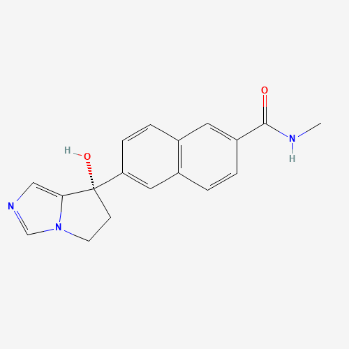 566939-85-3 6-[(7S)-7-hydroxy-5,6-dihydropyrrolo[1,2-c]imidazol-7-yl]-N-methylnaphthalene-2-carboxamide chemical structure