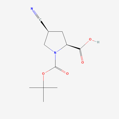 132622-71-0 (2S,4S)-4-cyano-1-[(2-methylpropan-2-yl)oxycarbonyl]pyrrolidine-2-carboxylic acid chemical structure