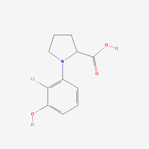 925233-19-8 (2S)-1-(2-chloro-3-hydroxyphenyl)pyrrolidine-2-carboxylic acid chemical structure