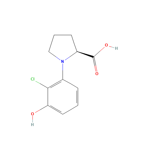 925233-19-8 (2S)-1-(2-chloro-3-hydroxyphenyl)pyrrolidine-2-carboxylic acid chemical structure