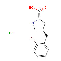 1049733-97-2 (2S,4R)-4-[(2-bromophenyl)methyl]pyrrolidine-2-carboxylic acid;hydrochloride chemical structure