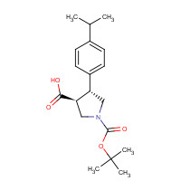 1263281-52-2 (3S,4R)-1-[(2-methylpropan-2-yl)oxycarbonyl]-4-(4-propan-2-ylphenyl)pyrrolidine-3-carboxylic acid chemical structure