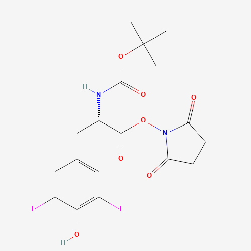 163679-35-4 (2,5-dioxopyrrolidin-1-yl) (2S)-3-(4-hydroxy-3,5-diiodophenyl)-2-[(2-methylpropan-2-yl)oxycarbonylamino]propanoate chemical structure