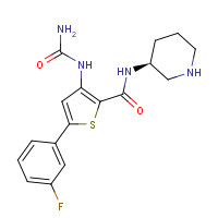 860352-01-8 3-(carbamoylamino)-5-(3-fluorophenyl)-N-[(3S)-piperidin-3-yl]thiophene-2-carboxamide chemical structure