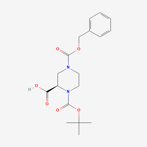 138775-02-7 (2R)-1-[(2-methylpropan-2-yl)oxycarbonyl]-4-phenylmethoxycarbonylpiperazine-2-carboxylic acid chemical structure