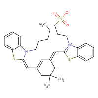 122341-51-9 3-[2-[(E)-[5,5-dimethyl-3-[(E)-(3-pentyl-1,3-benzothiazol-2-ylidene)methyl]cyclohex-2-en-1-ylidene]methyl]-1,3-benzothiazol-3-ium-3-yl]propane-1-sulfonate chemical structure